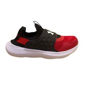 Under Armour Kids Red/Black Breathable Mesh Strapped Slip-On Sneakers Size 1.5Y